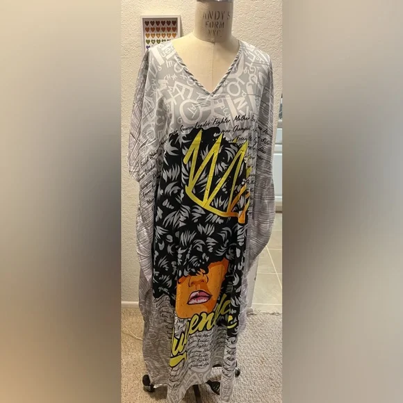 Ace Fashion Dresses | Ace Fashion Queendom Design Dress With Matching Scarf Included | Color: Black/White | Size: One Size Fits Most | Aileen_Vargas's